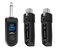 3PCS/Set Wireless Microphone Transmitters & Receivers, 2.4GHz Rechargeable Wireless Microphone Adapter for Guitar, Audio Mixer, Dynamic Mic, PA System, Handheld Microphones