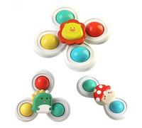 3PCS Set with Suction Cup Spinners for Babies, Rich Shapes Suction Toys, Baby Travel Essentials, Travel, Bathing, Early Education, Sensory Soothing Toys.