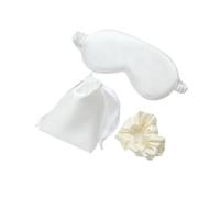 3Pcs Set Women Imitated Silk Sleep Eye Mask Eye Patches Face Mask Eyeshade Blindfold Travel Rest Eye Cover Night Eyeshade(White)
