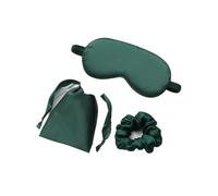 3Pcs Set Women Imitated Silk Sleep Eye Mask Eye Patches Face Mask Eyeshade Blindfold Travel Rest Eye Cover Night Eyeshade(Green)