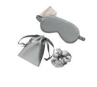 3Pcs Set Women Imitated Silk Sleep Eye Mask Eye Patches Face Mask Eyeshade Blindfold Travel Rest Eye Cover Night Eyeshade(Gray)