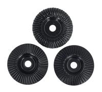 3PCS Set Wood Grinding Wheel, Wood Shaping Discs for Angle Grinder, 100mm Diameter 16mm Inner Diameter, Flat Oblique Arc Wood Carving Disc with Carbon Steel Material, Compatible wi