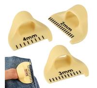 3pcs Sewing Finger Ruler, Sewing Measuring Gauge Template Kit for Consistent Stitches 3 Sizes 2/3/4mm DIY Stitching Guide Tool for Quilting Aids(Yellow)