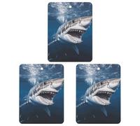 3PCS Shark Opens Mouth Car Air Freshener Hanging Scented Cards Cute Gray Car Fresheners Long Lasting New Cars Scents for Women Men Natural Air Freshener with Lanyard Automotive Freshies