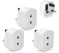 3PCS Shaver Adaptor Plug UK Charger Adapter, EU/US to UK Plug Travel Adapter, 2 Pin To 3 Pin Adapter Plug UK EU/US to UK Plug Adaptor, for Shaver Adapters/Toothbrush Plugs Adapters for Travel
