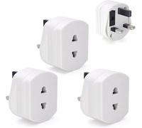 3PCS Shaver / Electric Toothbrush Adaptor Plug UK Charger Adapter Shaver Socket 2 Pin to 3 Pin with1A Fuse Converter for Travel Accessory
