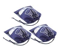 3PCS Shoe Bags for Travel, Drawstring Shoe Storage Bag Non Woven Fabric Sneakers Pouch with Clear Window for Men and Women Purplish Blue (M)