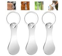 3PCS Shopping Trolley Token Key Ring,Stainless Steel Trolley Coin Keychain with Removable Key Fob,Compact Pound Coin Troll/ey Key Release Tool for Supermarket Troll/eys,Troll/ey Key Release Tool