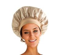 3PCS Shower Cap for Men Women With Braids Dreadlocks Locs Afro Coily Long Hair Satin Lined Silky Sleeping Bonnets for Home Spa Conditioning Self Care Hair Protector (Khaki)