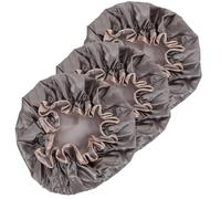 3pcs Shower Cap Gray Double Layer Waterproof for Women