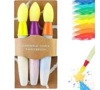 3PCS Sidewalk Chalk Paint Fillable Applicators, Refillable Chalk Shells, Magic Sponge Tip Painting Tools, Sidewalk Chalk Paint Brush Dustless Chalk, DIY Washable Paintbrush Bulk for Outdoor Art Play