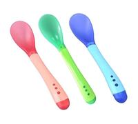 3Pcs Silicone Baby Food Spoon Baby Eating Spoons, Silicone Spoons Infant Tiny Heat Resistant Feeding Spoon Color Changing Utensils