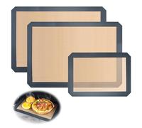3PCS Silicone Baking Mat, 2 Sizes Reusable Non-Stick Baking Sheet for Pastry, Cookies, Bread