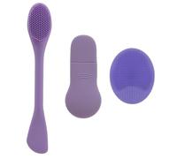 3pcs Silicone Blackhead Remover Tools,Including 1pcs Pore Cleaning Brush, 1pcs Skin Scrubber Face Spatula and Blackhead Extractor,Safe Blackhead Extraction Kit for Men & Women