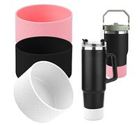 3PCS Silicone Boot Bottom Sleeve Cover, Silicone Water Bottle Case Compatible with Stanley Quencher Adventure 40oz & Stanley IceFlow 20oz 30oz Compatible with Hydro Flask Wide Mouth 12oz 21oz 24oz
