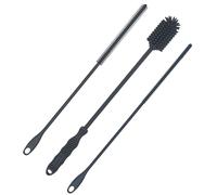 3pcs Silicone Bottle Brush & Straw Cleaner Brush, Reusable Straw Cleaning Brush Water Cup Brush Extra Long Brush Set for Stanley Tumbler & Metal Glass Straws (grey)