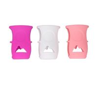 3pcs Silicone Bottle Sleeve Shatter Proof Soft Flexible Protective Cover for Glass Baby Bottles 8 Oz Series Food Grade Safe Durable Insulating (White+Pink+Purple)