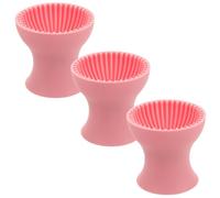 3pcs Silicone Brush Cleaning Cup Pink Dual Use Mat Raised Spots