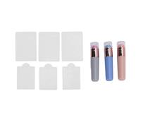 3pcs Silicone Brushes and 6pcs Stamping Plates Set for Ombre Nail Art, Portable Chrome Nail Powder Applicator Tools for Nail Salon (Designed with a Cover)