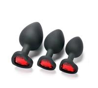 3pcs Silicone Butt Plugs, Heart Shaped Jewel Anal Plug Set, Butt Plug for Beginners in 3 Sizes, Anal Toys for Men Women, Adult Sex Toys for Couples, Anal Trainer, Washable Anal Butt Plug