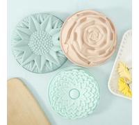 3Pcs Silicone Cake Moulds for Baking, Round Flower Shape Baking Moulds Non-Stick Cake Pan Heat Resistant Silicone Cake Mold Sets for Party Kitchen Baking
