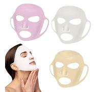 3PCS Silicone Face Mask Reusable Face Mask Silicone Face Patches 3D Hanging Ear Silicone Mask Holder Silicone Patches for Prevent Evaporation Falling Skincare Beauty Spa (Transparent Golden Pink)