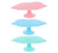 3pcs Silicone Face Scrubber for Women, Deep Cleansing Exfoliator | Compact Lightweight Design, Suction Cup Style, Travel and Home Use, Gentle Skin Care in Pink Blue Green