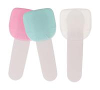 3pcs Silicone Facial Brush Applicator with Dust Cover for Mask | Plastic and Silicone Build, Semi- Head with Pink and Light Green Tips, Home Cosmetic Use