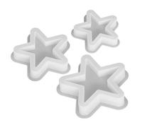 3pcs Silicone Five Pointed Star Candle Molds White | Reusable Nonstick Surface, Large Medium Small Sizes, Easy Cleanup for Wax, Wicks, Home Crafting