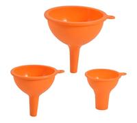 3pcs Silicone Funnel Collapsible Set, Orange Liquid Transfer Tool