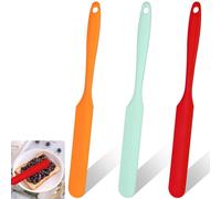 3Pcs Silicone Jar Spatulas 24 cm Long Handle Food Grade Silicone Spatulas for Baking High Heat Resistant Non Stick Jam Spreader Multicolor Scrapers for Kitchen Jar Blender Cake Icing