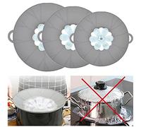 3pcs Silicone Lid Set, Microwave Splatter Cover, Reusable Heat Resistant Lids, Boil Safeguard, Spill Stopper, Multi-Function Kitchen Covers, Fridge Dishwasher Safe