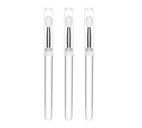 3Pcs Silicone Lip & Eyebrow Brush Set - Makeup Brushes for Lipstick, Eyeshadow & Cream Mask - Reusable Transparent Handle Applicator for Home & Travel, Includes Caps & Nail Art Tools