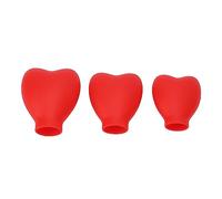 3pcs Silicone Makeup Brush Covers Holder, Heart Shape Dustproof Travel Cosmetic Brush Guard Covers Reusable Makeup Brush Protector Guards Caps(Red)