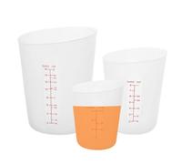 3Pcs Silicone Measuring Cups Set, White Plastic Measuring Cup for Baking, Cooking and Chocolate Melting（125ml, 250ml, 500ml）