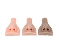 3PCS Silicone Nose Model, Soft Flexible 3D Body Part Displays, Realistic Fake Nose Human Piercing Practice Body Model Mannequin Teaching Tool for Jewelry Display
