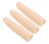 3pcs Silicone Practice Fingers Nail Art Hand Model Beige