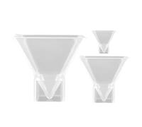 3pcs Silicone Pyramid Resin Mold for Craft Beginners and Artists | Flexible Reusable White Mould, Precise Shape Release, Table Ornament and Display Use