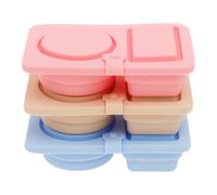 3PCS Silicone Reusable Snack Containers with Lids, Double Compartment Snack Containers, Thickened and Portable Salad Dressing Sauce Seasoning & Snack & Dip Container for Travel, Office, Picnic (p1)