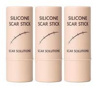 3Pcs Silicone Scar Stick, Portable Scar Stick Lightweight & Easy to Apply, Reduces Appearance, for Face & Body 3.8g