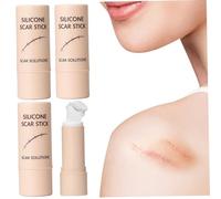 3Pcs Silicone Scar Stick, Portable Scar Stick Lightweight & Easy to Apply, Reduces Appearance, for Face & Body 3.8g