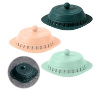 3PCS Silicone Shower & Tub Drain Protector - 2-in-1 Hair Catcher and Odor Stopper - Covers 10cm Drains, Anti-Clog, Press-to-Seal, Easy-Clean Drain Cover for Bathroom & Kitchen