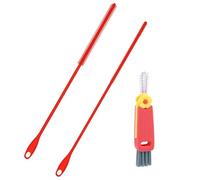 3pcs Silicone Straw Brush and Cup Lid Cleaning Brush, Ultra Long Straw Cleaning Brush Reusable Bendable Silicone Straw Cleaner Cup Lid Cleaner for Cleaning Bottles Straws (6mm+8mm, Red)