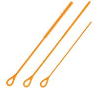 3pcs Silicone Straw Cleaner Brush Set, Reusable Extra Long Straw Cleaning Clean Tool with 3mm 6mm 9mm Multi-Size Cleaning Accessories for Stanley Cup Water Bottle (Orange)
