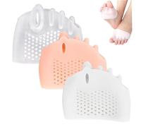 3PCS Silicone Toe Separators, 5-Hole Bunion Corrector & Metatarsal Cushion with Honeycomb Pad for Overlapping Toes Relief, Women & Men