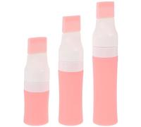 3pcs Silicone Travel Toiletry Bottles, Refillable Easy Squeeze Set | 38ml 60ml 80ml Sizes, Pink Finish, Light Weight Carrying Set for Travel Toiletries