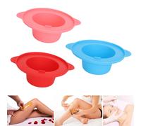 3pcs Silicone Wax Melting Bowls, Non-Stick Hair Removal Warmer, Multi-Color
