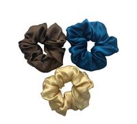 3PCS Silk Hair Scrunchies Width 6cm Large Ponytail Holder Ties Bands Luxury For Women Gris for Women Girls Hair Accessories(Color-17)
