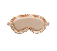 3pcs Silk Ruffle Sleep Eye Mask Soft Sleeping Covers Multicolor Night Dream Blackout Patches for Woman Man to for Sleeping and Traveling(Gold)
