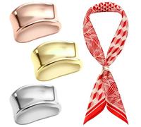 3Pcs Silk Scarf Ring for Women, Alloy Scarf Clips with Gold Silver Rose Gold, Fashion Accessories for Silk Scarves, Stylish Holder Buckle for Wraps